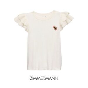 NEW Zimmermann Kids' Little Girl's & Girl's Junie Frill-sleeve T-shirt In Ivory